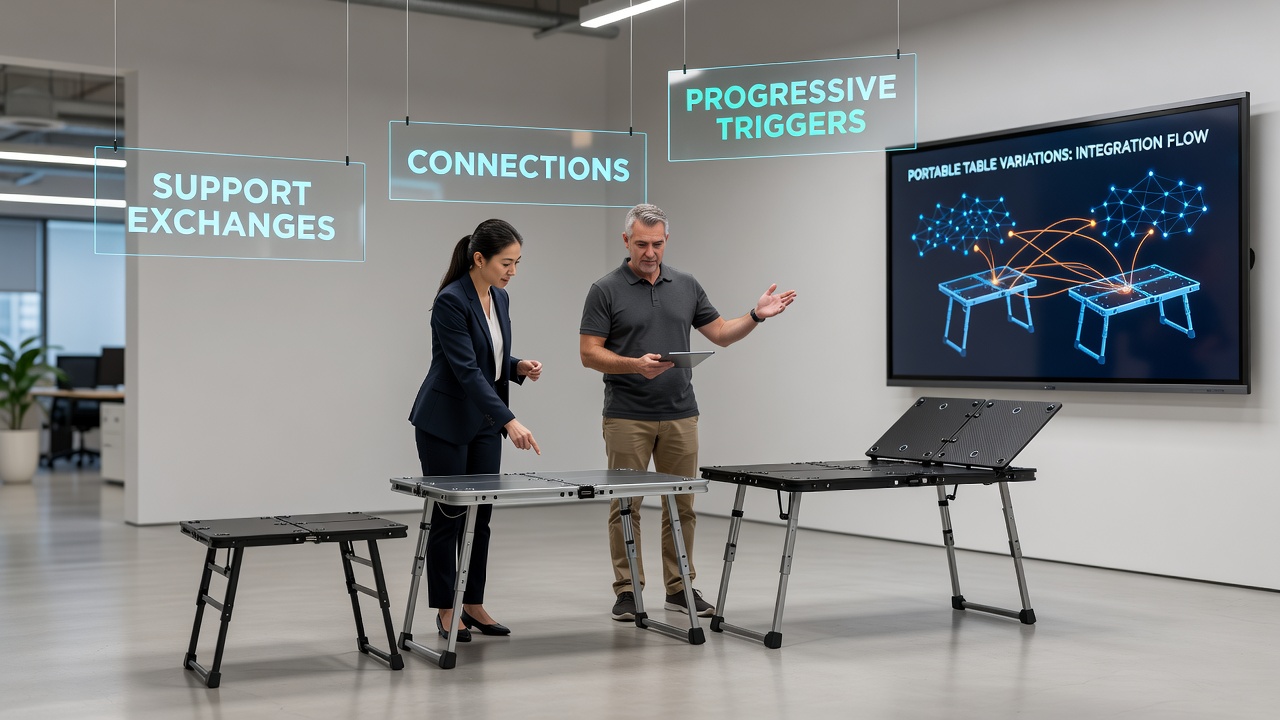 Darstellung portabler Tischspiele mit integrierten Support- und Trigger-Systemen