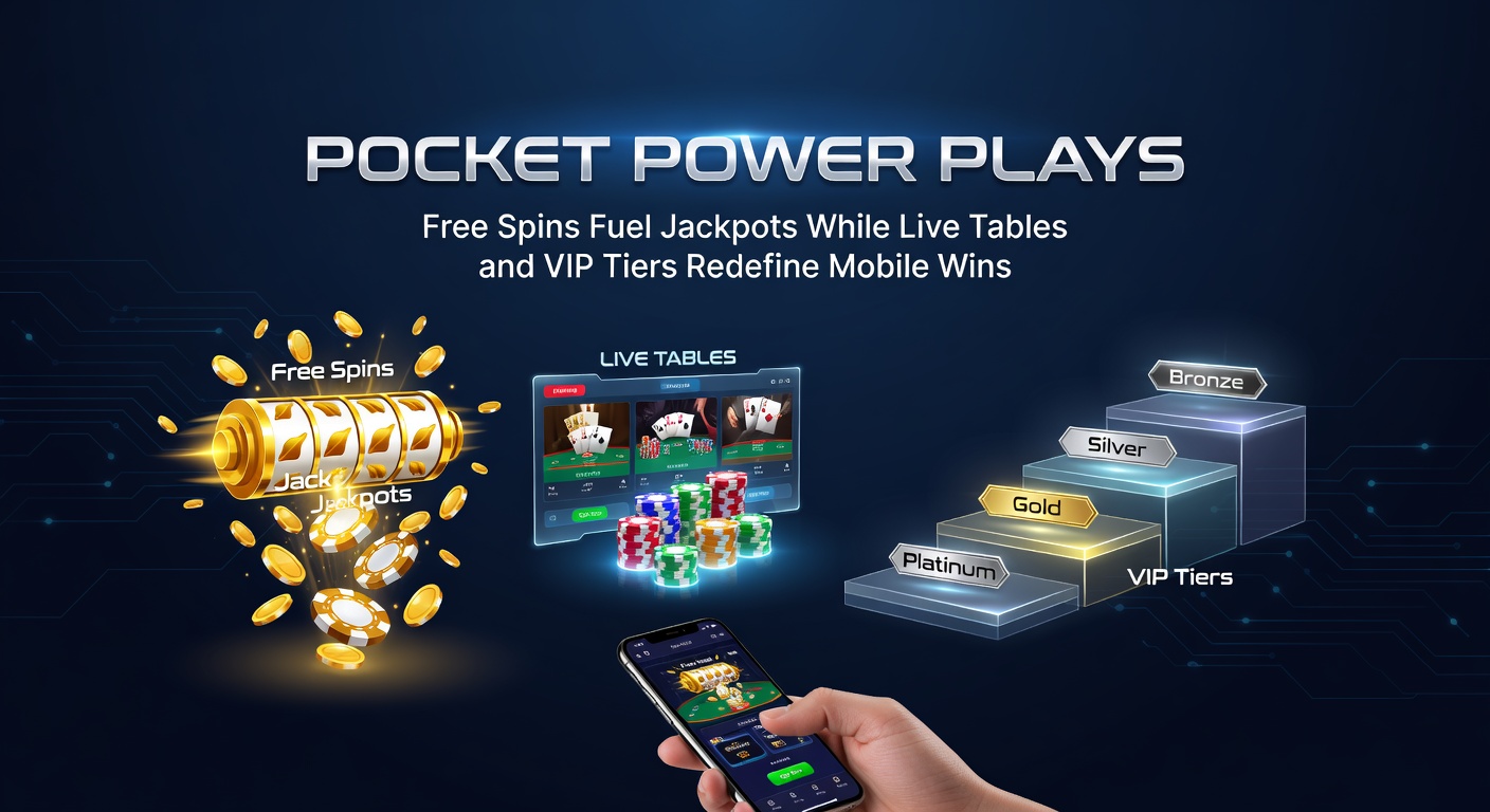 VIP-Tier-Symbolik mit goldenen Chips, Live-Dealer am Tisch und explodierenden Free-Spins-Jackpots auf einem Smartphone-Bildschirm