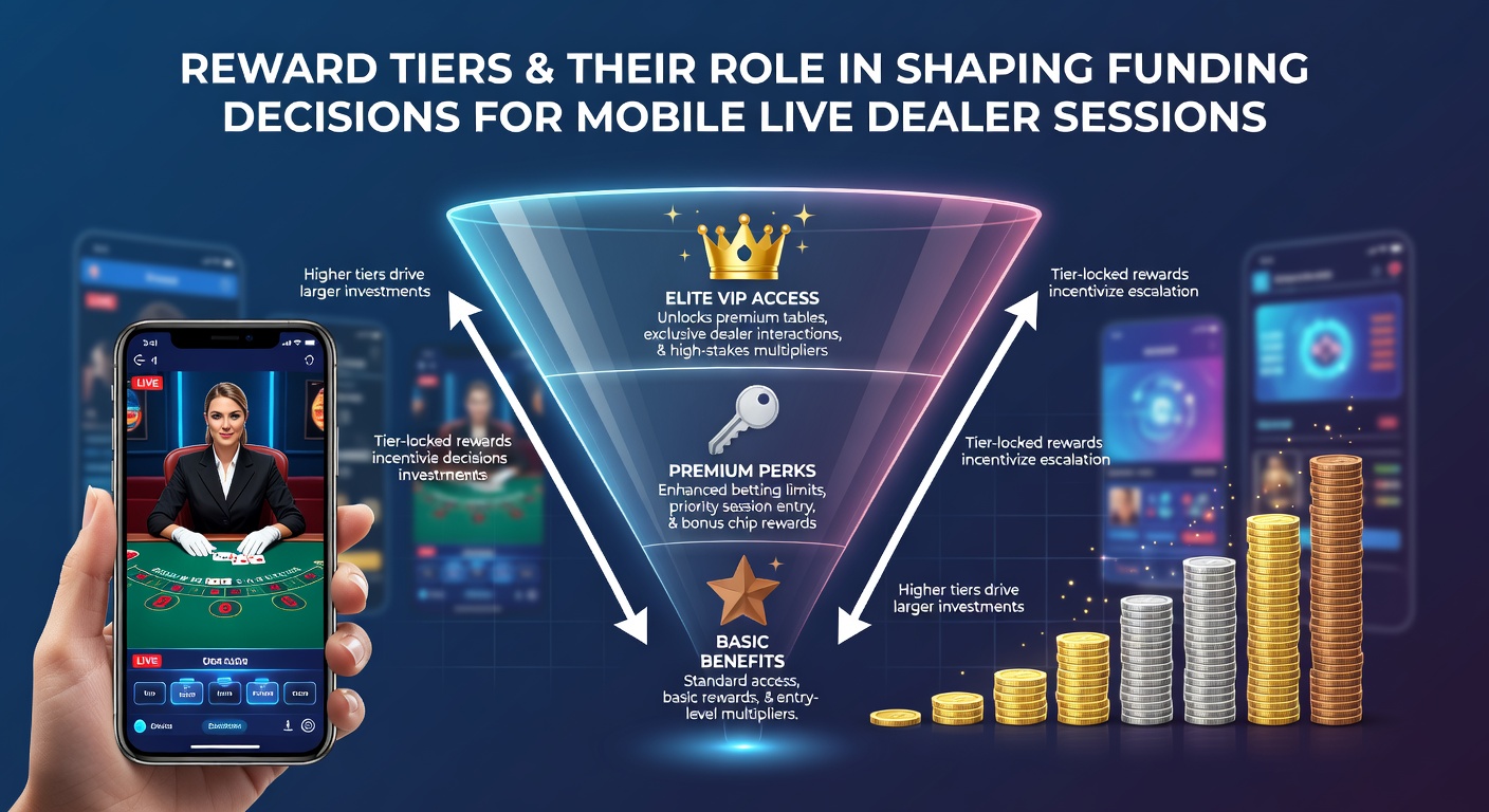 Illustration von Belohnungsstufen und VIP-Programmen in mobilen Live-Dealer-Casinos mit Fokus auf Finanzierungsstrategien